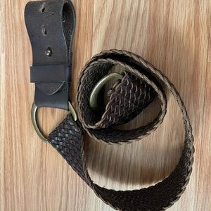 Womens leather woven belt
